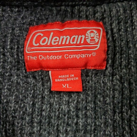 Coleman Mens XL Gray Sweater 1/4 Zip Long Sleeve Outdoors Casual Winter Warm - Picture 3 of 11